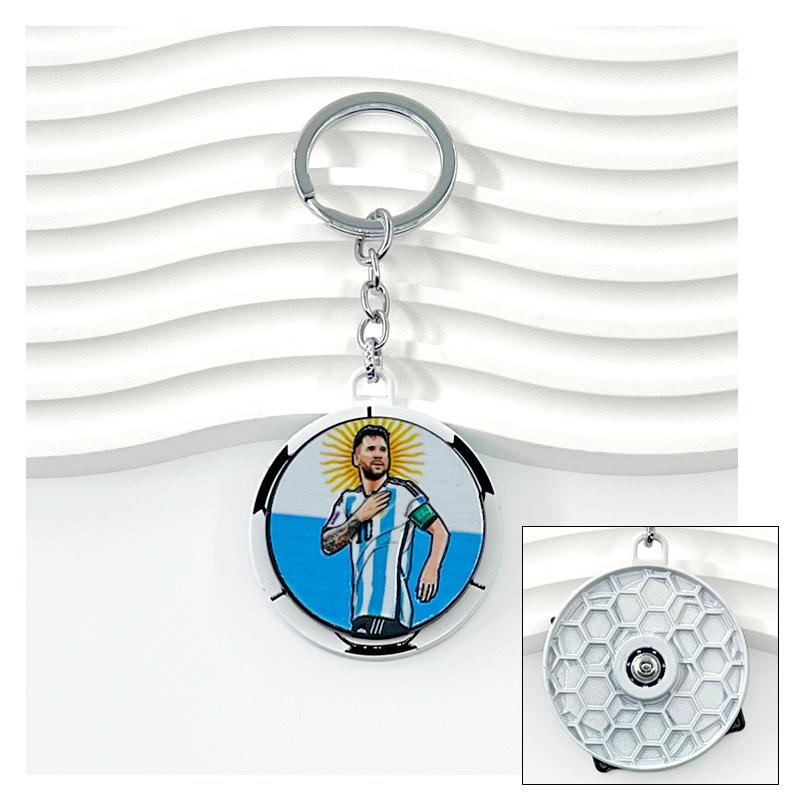 Chelsea AC Milan Barcelona Messi Real Madrid Ronaldo Football Keychain Turning Fan Pendant Blind Box Gift