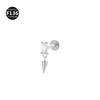 2024 F136 Titanium Flower Cone Pendant Chain Lip, Ear & Tragus Stud with Internal 0.9 Thread
