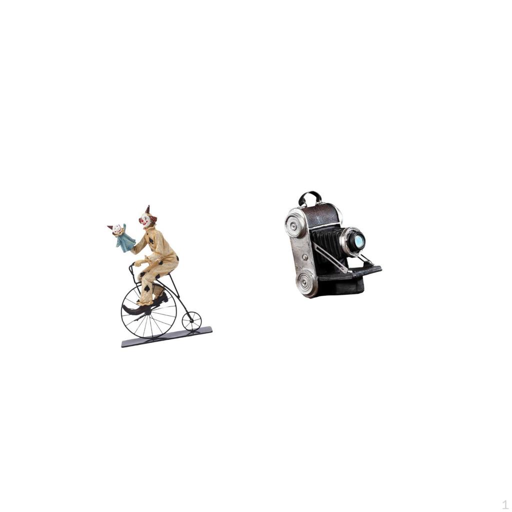 Clown Camera Figurine Statue Sculpture Collection Resin Ornament Unique Showcase Decorative