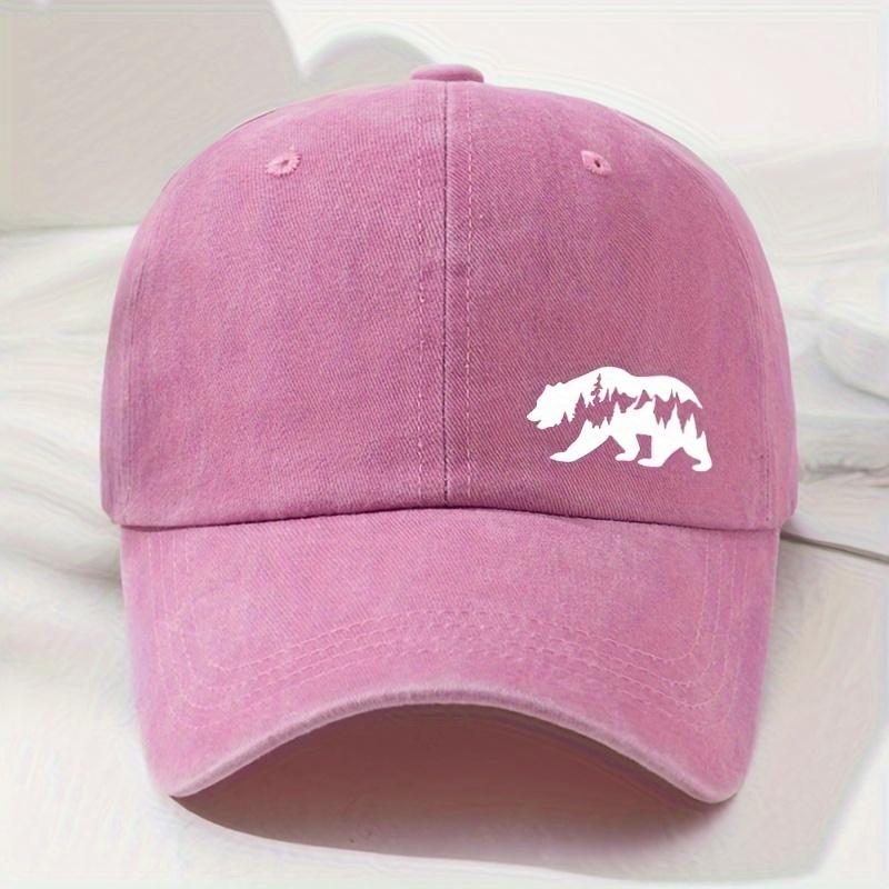 Perfect Fusion of Deep Forest and Bear Pattern Printed Baseball Hat Outdoor Adventure Sunshade Fishing Hat