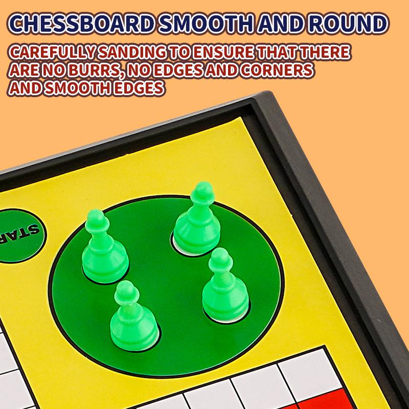 Gioco da Tavolo Ludo Internazionale per Bambini: Scacchiera Pieghevole Portatile, Giocattolo Educativo, Gioco da Tavolo per Feste per Studenti delle Elementari