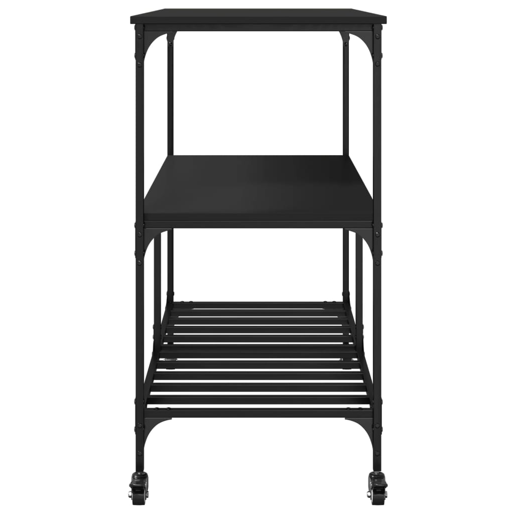 Kitchen Trolley Black 100x50x95 cm Particleboard