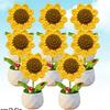 Crochet Flower Sunflower Artificial Flower Potted Desk Accessorie Office Accessorie Wedding Mother'S Day Graduation Gift Girasol