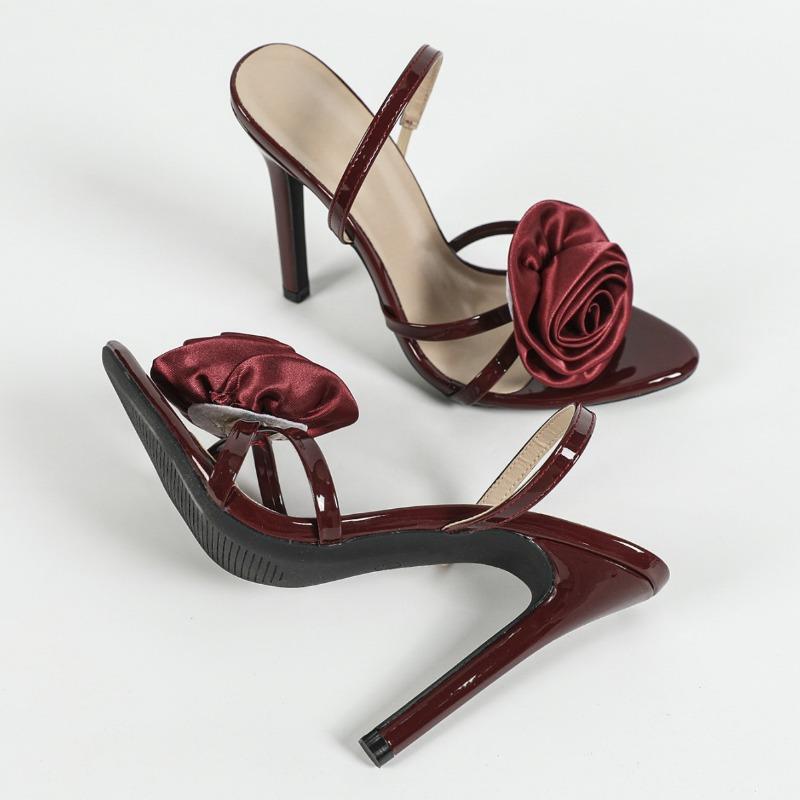 Fashion Summer Design Fashion Flower Women Sandals Sexy Thin High Heels Wedding Party Prom Banquet Stripper Ladies Shoes Heeled Sandals