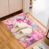 1PC Custom Name Pink Cow Bubble Gum Theme Floor Mat Ideal for Living Room, Game Rooms, Office, Bedroom Floor Mat Playful Design