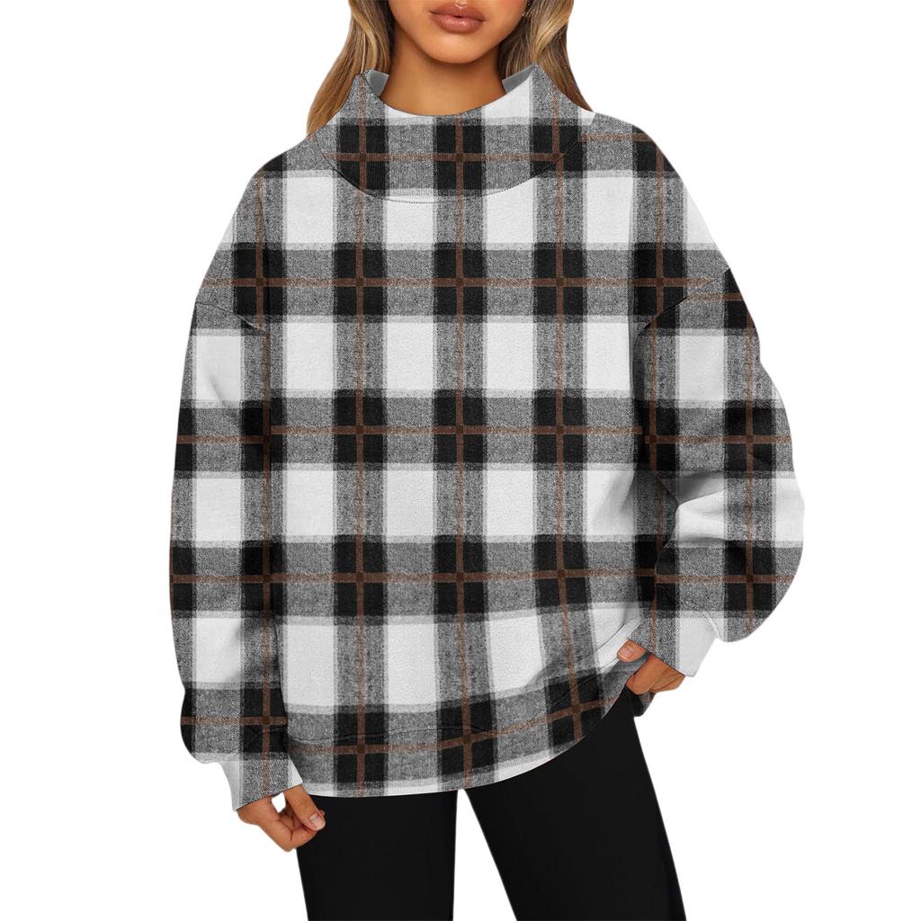 Women's Sweatshirt Sports Flannel Sweatshirt Long Sleeve Top Casual V-Neck Sweatshirt