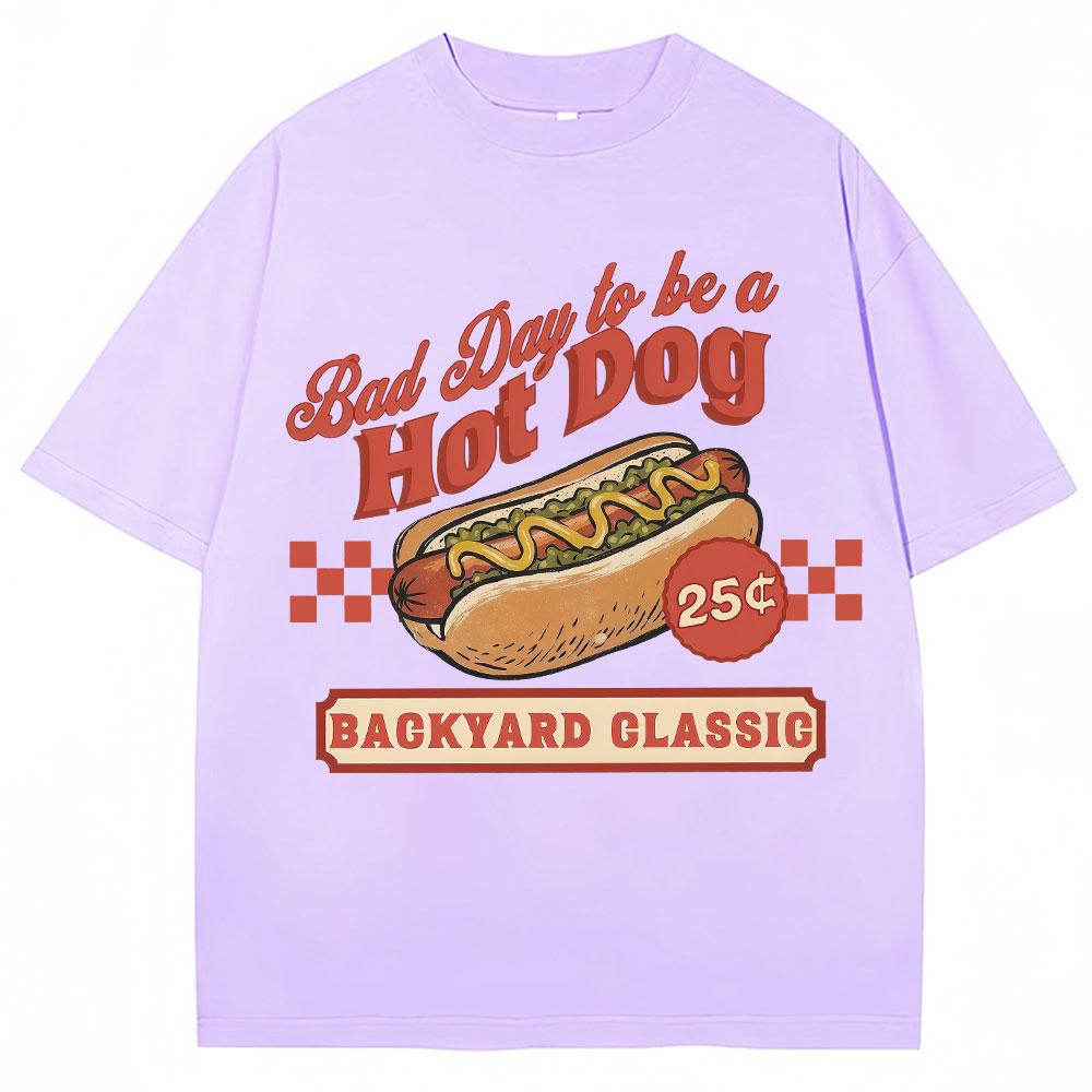Funny Hot Dog Graphic T Shirt Bad Day Be A Hotdog Humor Tshirt Unisex Women Fashion Summer Oversized Soft Cotton Casual T Shirts