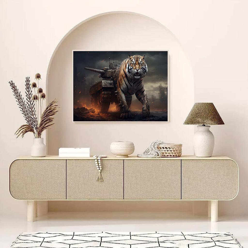 DIY Diamond Painting Modified Tiger Tank Cross Stitch Kit Mosaic Art Diamond Painting Full Circle/Square Diamond Home Decoration