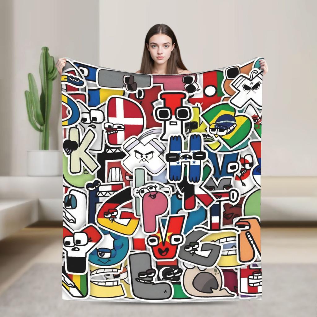 Alphabet Lore English Cartoon Fashion Blankets Villain Letters Fuzzy Awesome Breathable Throw Fashion Blanket for Home Textile Decor Car