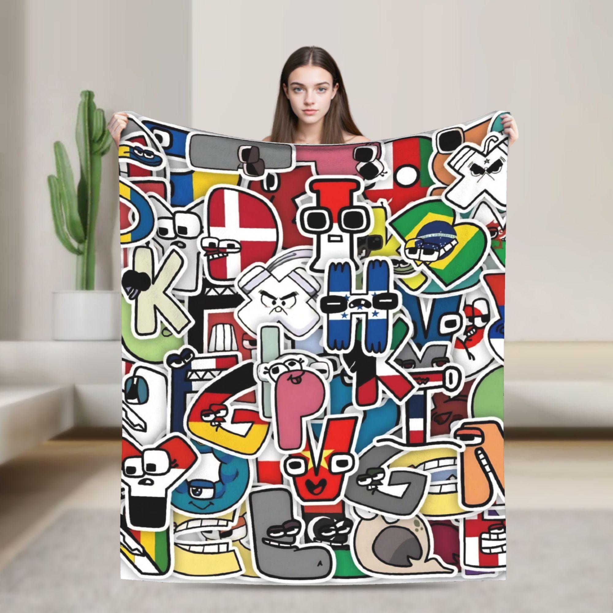 

Alphabet Lore English Cartoon Blanket Villain Letters Flannel Awesome Warm Throw Blankets for Home All Season Travel 75x90cm