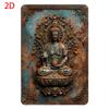 Tin SignVintage Golden Leaf Buddha Aluminum Wall Sign  Retro Metal Decor For Home  GardenPerfect For Room Decor