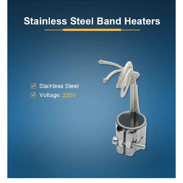 LJXH 2pcs Band Heater Stainless Steel Wattage 110W/130W/150W 220V Inner Dia.30mm Height 40mm/45mm/50mm for Electronic Equipment