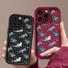 For iPhone 16 16E 15 Pro Max 14 Pro 13 12 11 Case Cartoon Shark Pattern Anti-Fall Matte TPU Lens Protection Shockproof Soft Phone Cover