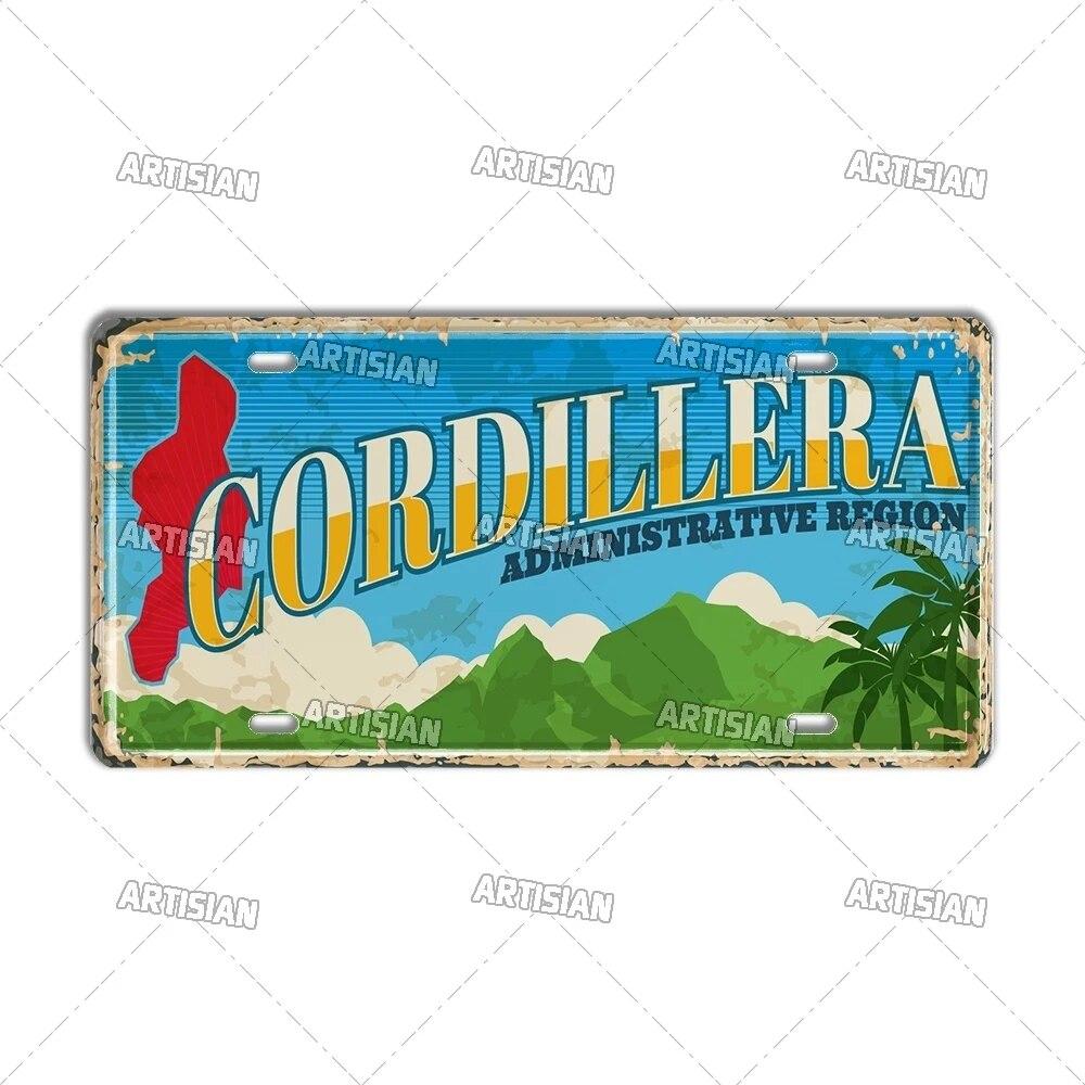 Artisian PHILIPPINES Malaysian License Plate City Metal Sign Landmark Decorative Vehicle Plate Wall Decor Garage Bar Pub Club