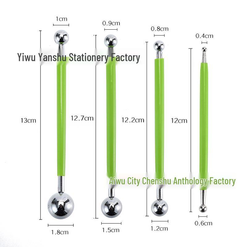 Stainless Steel Modeling Tools: 4 Tools, 8 Heads, for Clay, Baking, and Grout Pressing