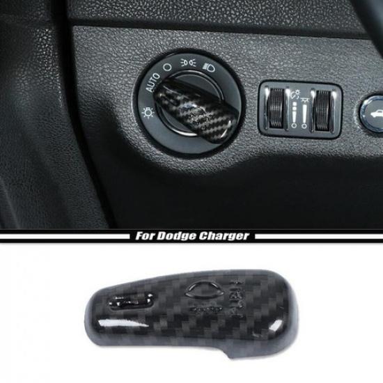 For 2011- Dodge Charger ABS Carbon Headlight Switch Button Adjust Cover Trim