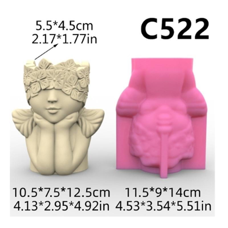 Wreath Girl Vase Silicone Mold Scented Cement Ornament Homemade DIY Flower Pot