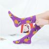 Timeracing Fashion Men Women Couple Cotton Cartoon Fruit Socks Warm Comfortable Casual Socks (Purple)