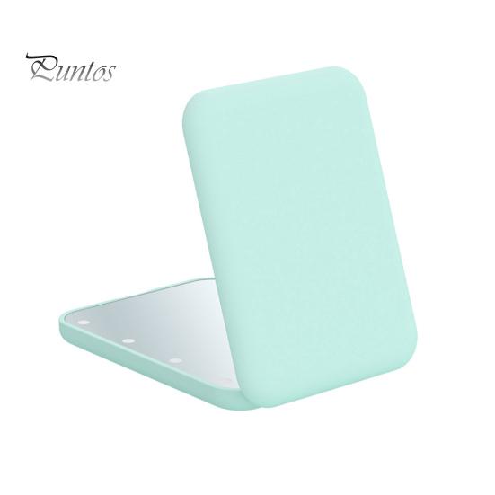 

Косметическое зеркало, портативное складное косметическое зеркало, светодиодное компактное зеркало для макияжа с 2-кратным увеличением для путешествий домой циан