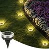 Solar Ground Lights, Glass In-Ground Landscape Lighting, Auto On/Off Waterproof LED Lawn Lamp for Garden Patio Walkway