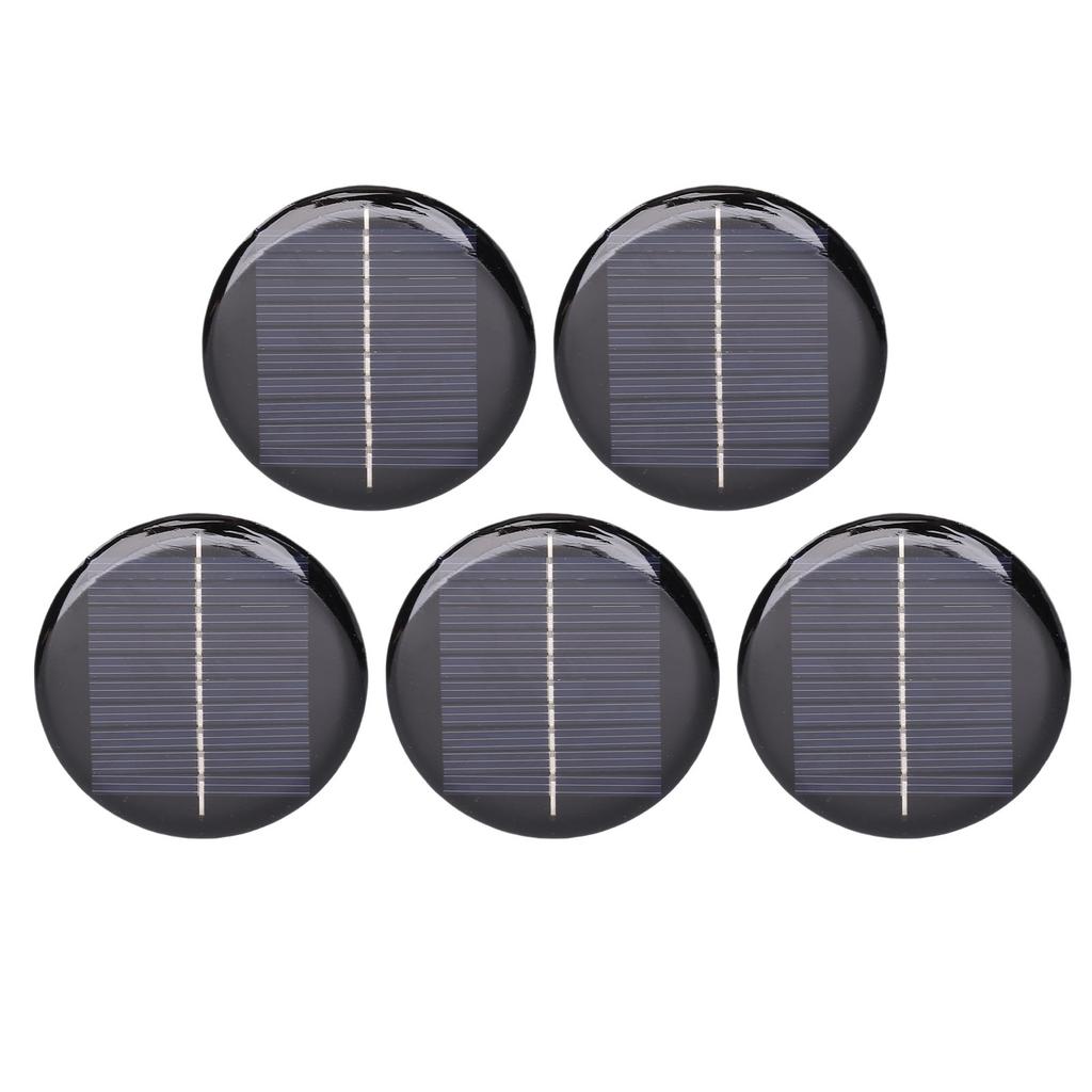 5pcs Round Solar Panels 0.28W Round Monocrystalline Silicon Solar Cell Panels for Small Electronic Devices