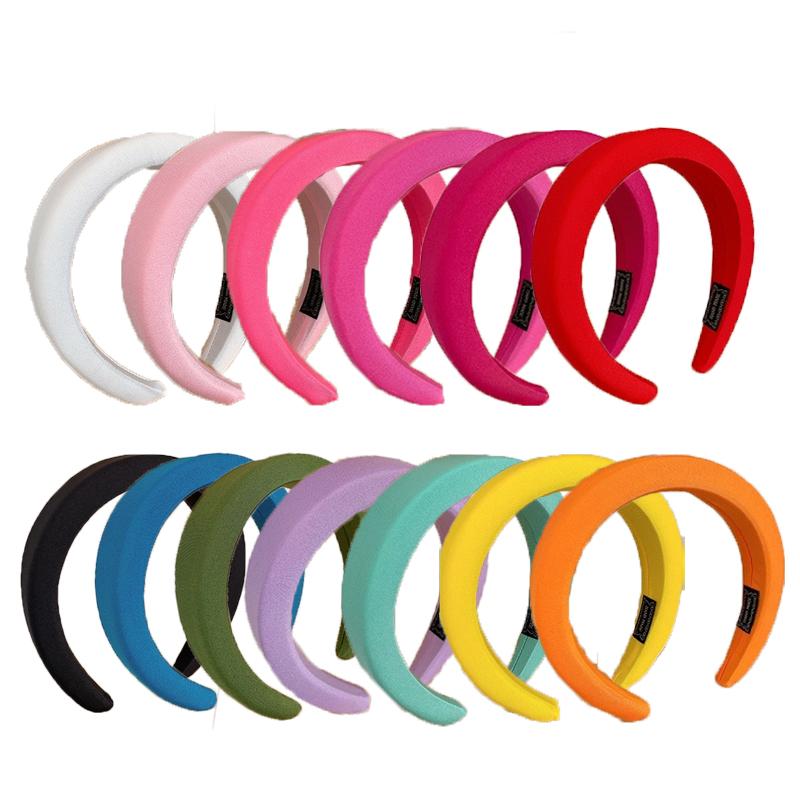 Candy-Colored Heightening Sponge Wide-Brimmed Headband Korean Version Candy-Colored Face Wash Hairband Women's Hair Accessories