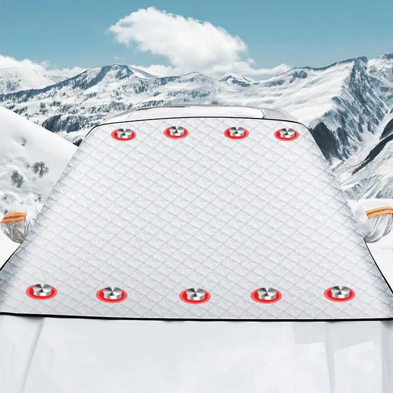 

Magnetic Large Size Snow Cover 9 Magnet Adsorption Windproof for SUV/MPV Windshield Sun Shade Cover Anti Frost Sun Protection