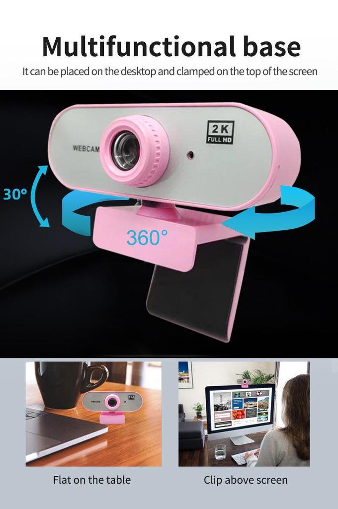 In-Stock 720P HD Webcam for Online Classes with Microphone & Lens Cover