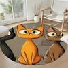 Cat Round Office Rug Perfect for Living Rooms Hallway Balcony Playrooms Anti-slip Round Rug Anime Office Decor