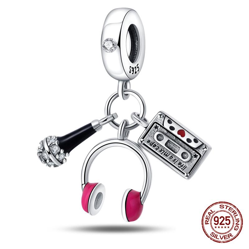100 Copper Bluetooth Headset Charm Bead Charms Beaded Compatible With Authentic Bracelets Do It Yourself Jewellery Making Women Gifts