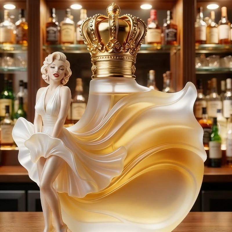 Art Deco Marilyn Inspiriertes Whiskey-Karaffen-Set Einzigartiger Kronenverschluss Spirituosenflasche für die Hausbar