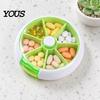 Daily Pill Management Tool 7 Day Organizer, Portable Rotary Case, Cute Fruit Style Vitamin Holder for Trips Compact ABS Container Travel And