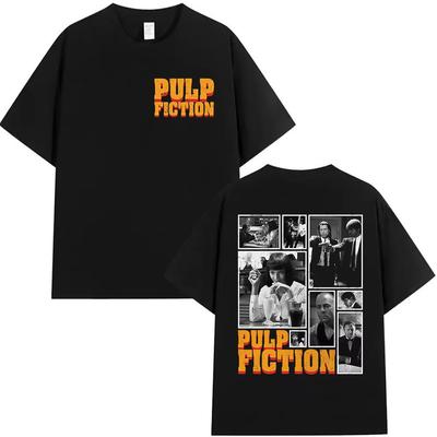 Classic Movie Pulp Fiction Graphic T Shirt Men Women Vintage High Quality Cotton Tshirts Harajuku Tshirt Streetwear Y2k