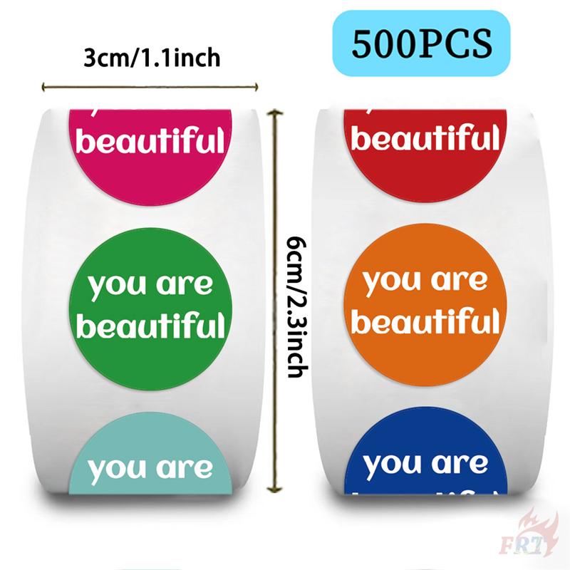 500Pcs/Roll Colorful Labels. You Are Beautiful Kids Rewards Stickers - DIY Scrapbooks Album Decor Sealing Label Decals