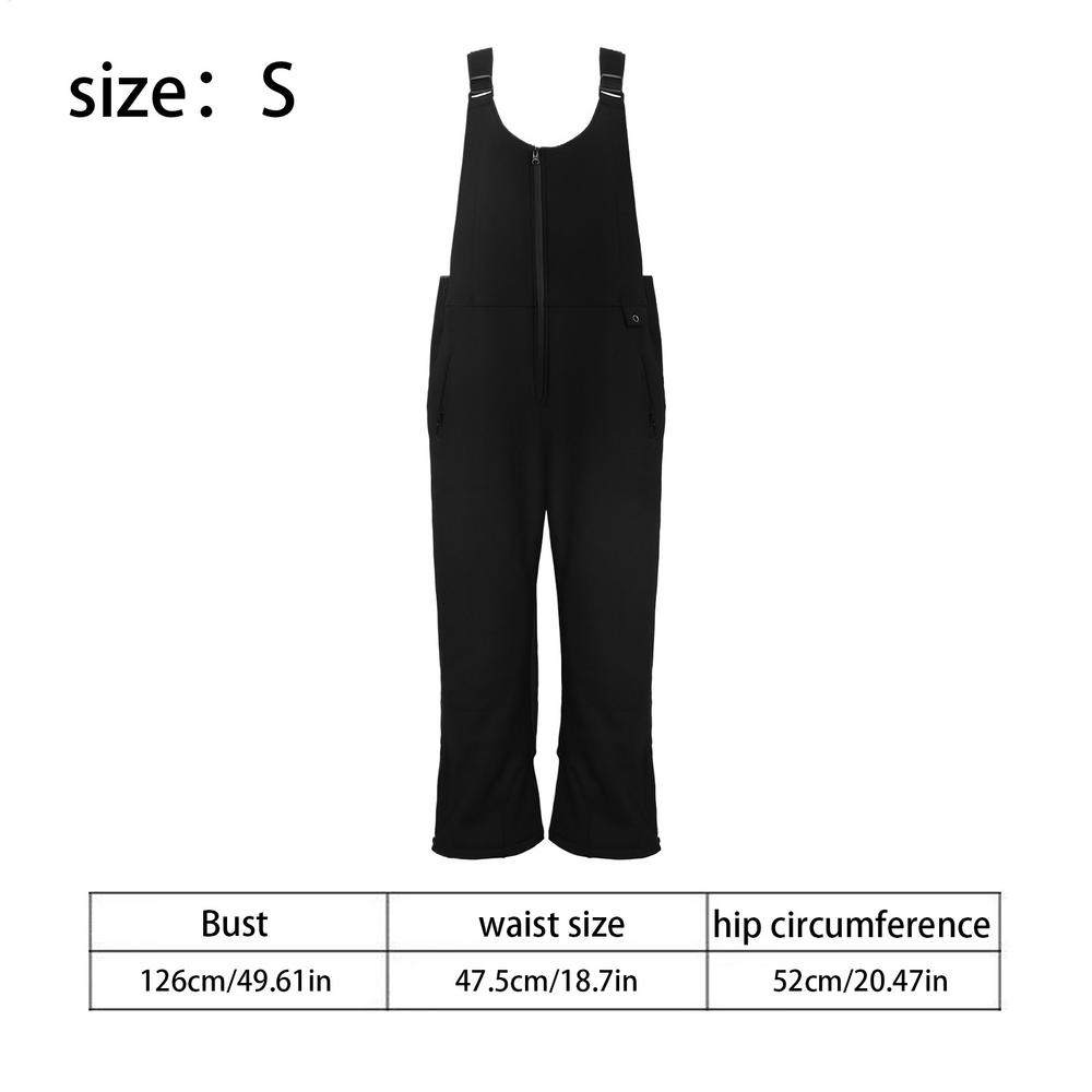 

Insulated Bibs For Women Waterproof Thermal Suit Adjustable Shoulder Strap Womens Insulated Bibs For Mother Girlfriend Skiing S чёрный