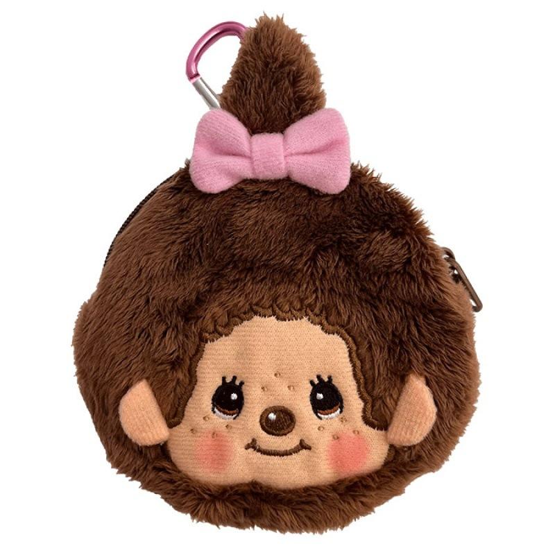 Monchichi Cartoon Makeup Storage Bag Plush Coin Purse Wallet Monchhichi Keychain Schoolbags Pendent Accessories Small Gifts