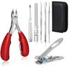 Feet Toenail Clippers Set Professional Thick Ingrown Toe Nail Clippers Men Seniors Pedicure Clippers Toenail Cutters Nail Tools