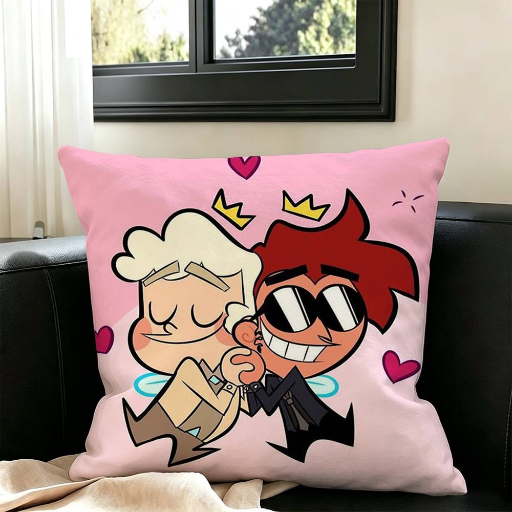 COOL good omens new Group-pp Pillow Case Square Double-Sided Sofa Cushion Cover Bedroom Bedside Pillow
