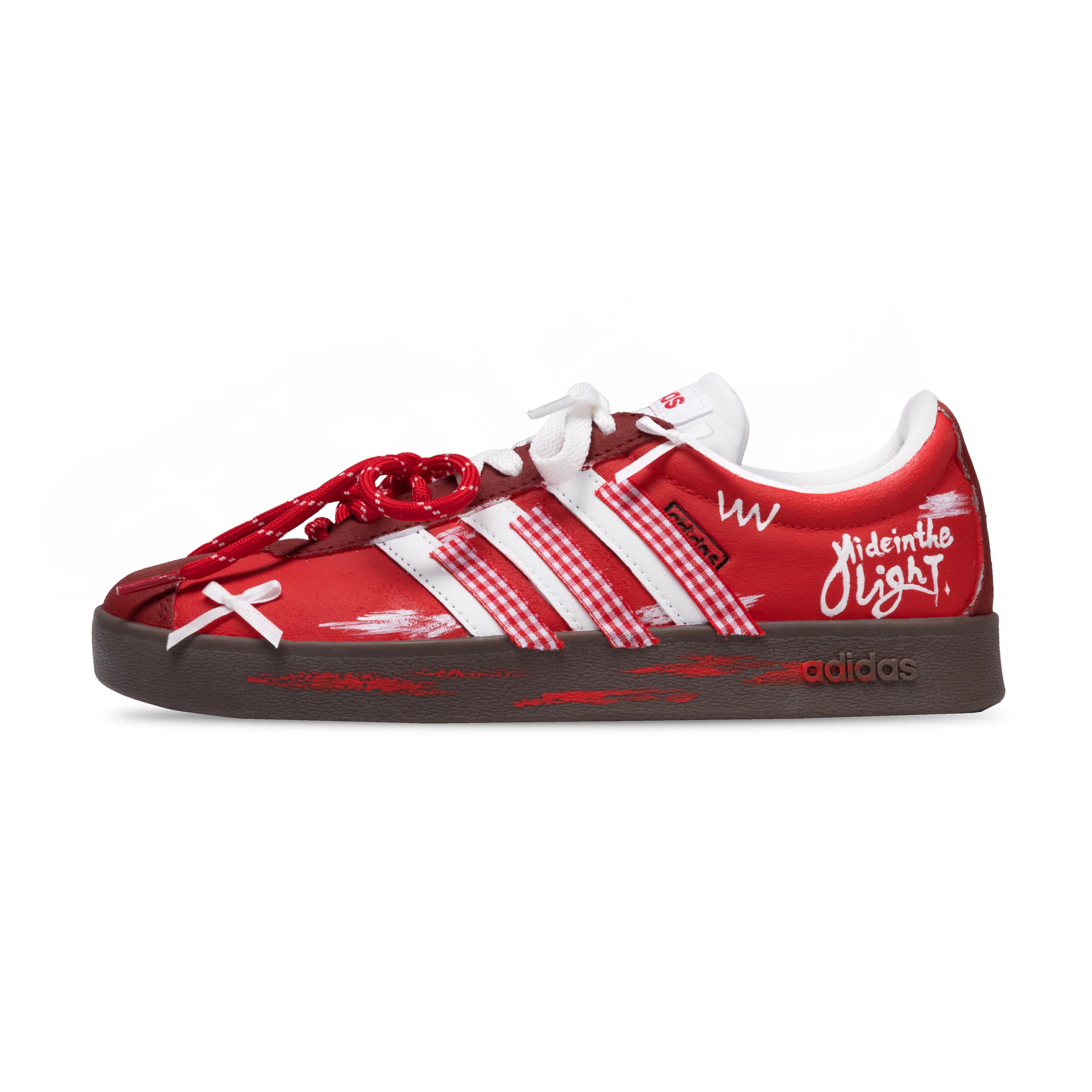 

Adidas VL COURT 2.0 Butterfly Plaid Abrasion Resistant Low top Skateboard Shoes Unisex JS3003(Team692-) 35⅔