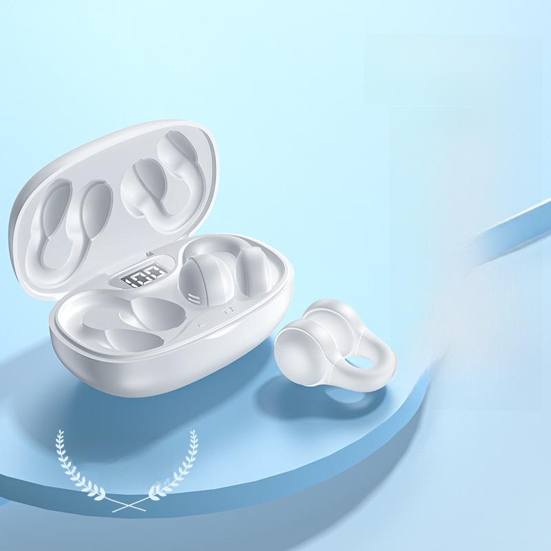 Căști Bluetooth cu clemă pentru urechi cu reducere a zgomotului, afișaj digital, durată lungă de viață a bateriei - ideale pentru sport.