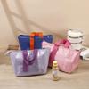 Solid Color Insulated Lunch Bag Large Capacity Thermal Picnic Bag Lunch Handbag  Picnic