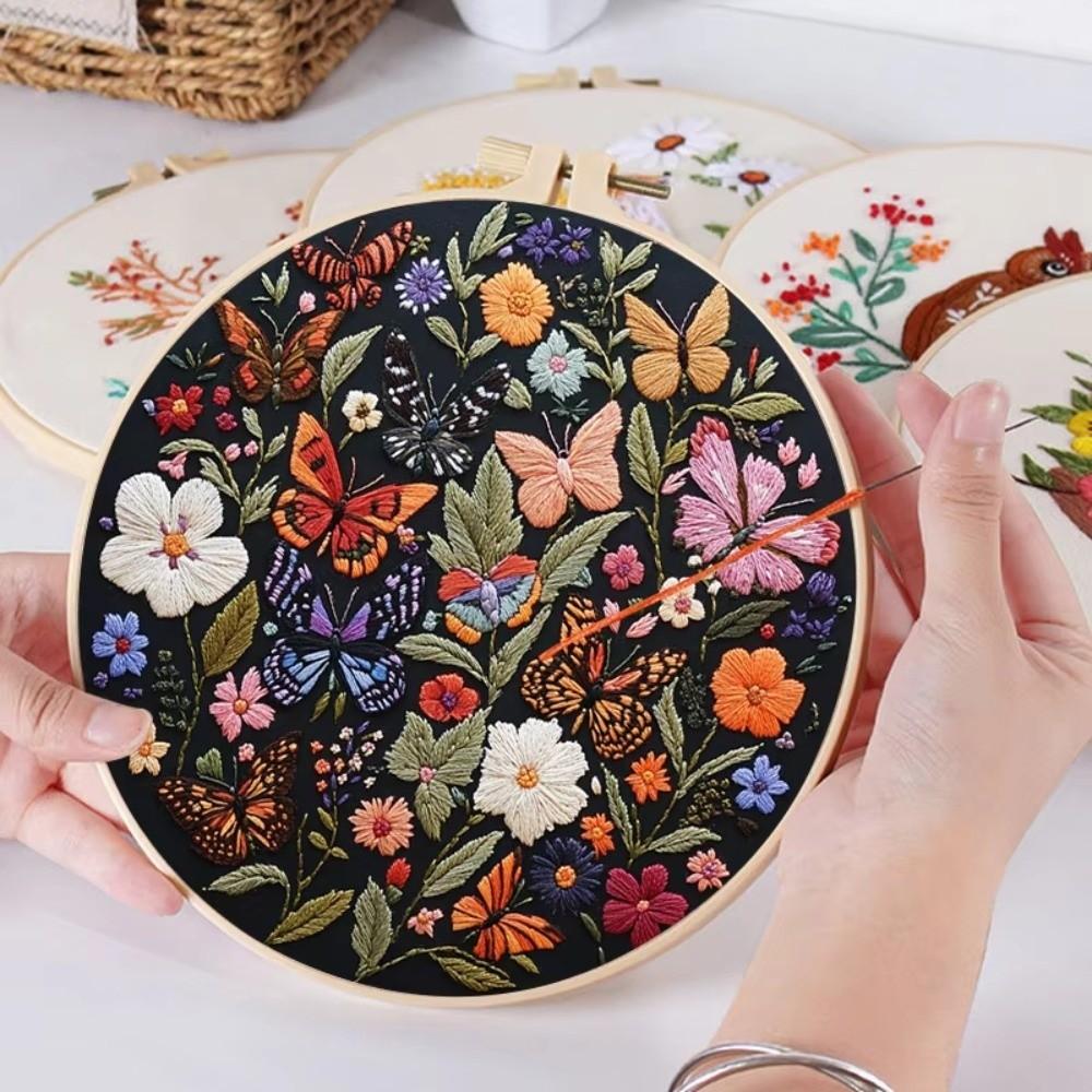 Embroidery Frame Fabric Material Package Cat DIY Craft Kits New Embroidery Kit  Handmade