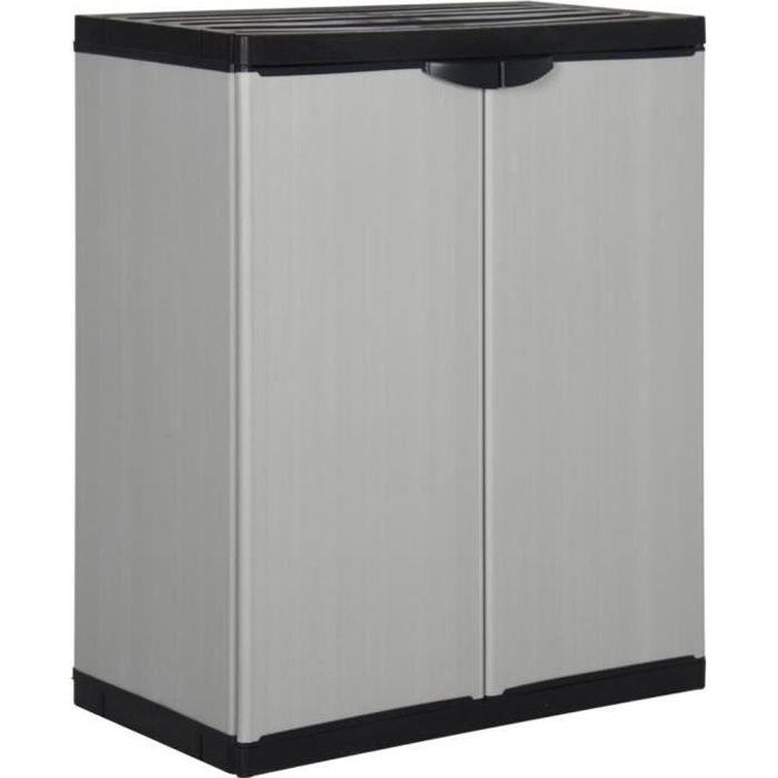 Storage Cabinet - vidaXL - 340981 - Grey/black - 68x40x85 Cm - With Safety Lock