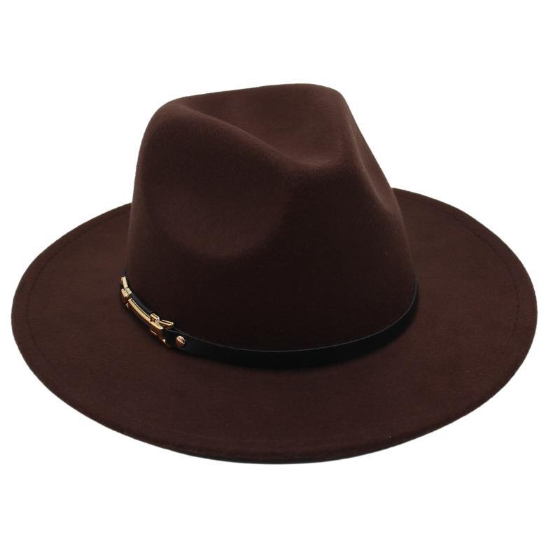 Photography Top Hat Belt Buckle Jazz Hat Men And Women Felt Hat Plush Hat Fedora Hat Metal