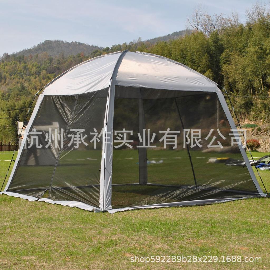 9 Sq. Meter Extra-Large Portable Sunshade Tent with Mosquito Net Dome for 8 People