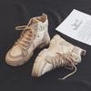High-top Sports Shoes for Women 2025 Spring Flat Shoes Casual Versatile with Canvas Women Sneakers Outdoor Knight Women Boots