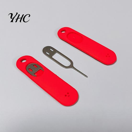 Card Remover Removal Tool Creative Anti-Lost Stainless Steel Sim Eject Pin with Silicone Cover for Cellphone Tray