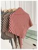 2025 Wool Blend Striped Triangle Shawl Women's Warm Thick Knitted Outerwear