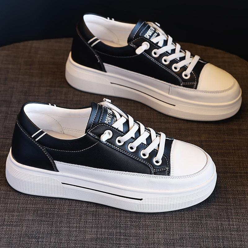 

Leather Sports Shoes Womens New Spring Casual Sneaker Shoes Lightweight Flat Bottom Women s Shoe Platform Women Sneakers 40