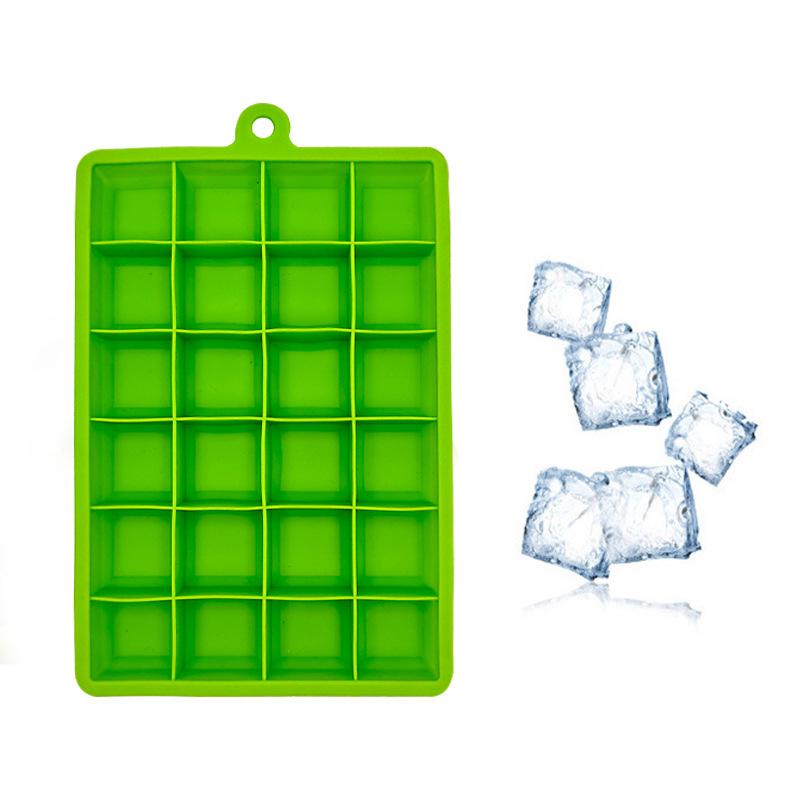 24-Compartment Food-Grade Silicone Ice Cube Tray with Lid - Easy Release Square Ice Mold